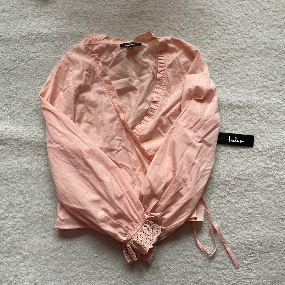 Peach wrap top